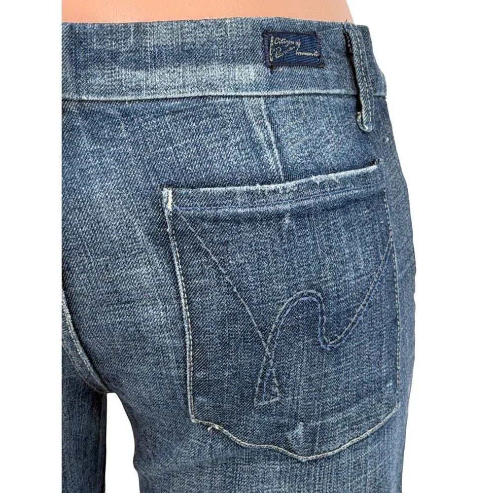 Vintage Citizens Of Humanity Low Rise Flare Jeans 30 | Y2K McBling Boho Grunge - Picture 11 of 16